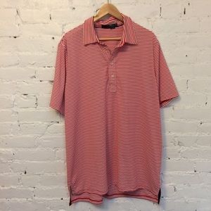 RLX Ralph Lauren gold polo shirt red stripe xl